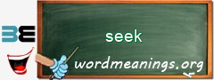 WordMeaning blackboard for seek
